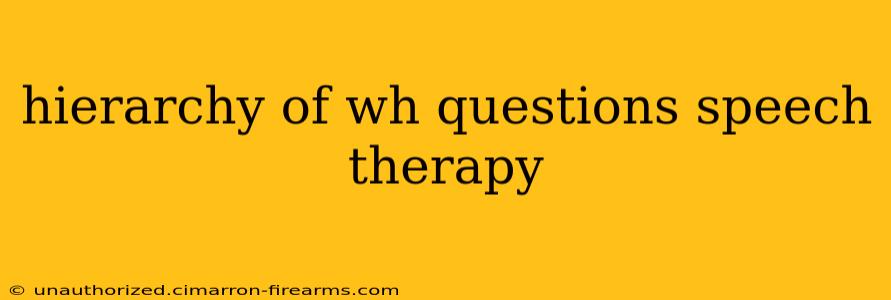 hierarchy of wh questions speech therapy