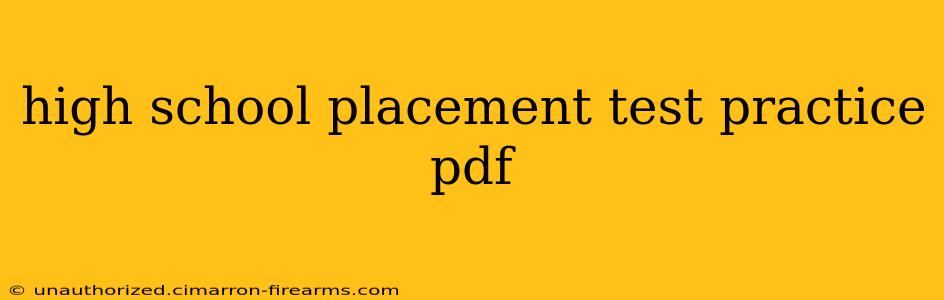 high school placement test practice pdf