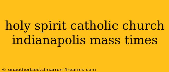 holy spirit catholic church indianapolis mass times