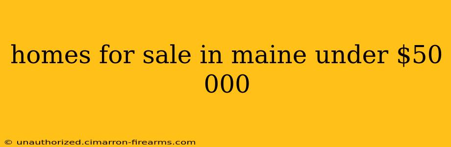 homes for sale in maine under $50 000