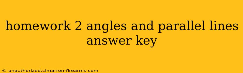 homework 2 angles and parallel lines answer key