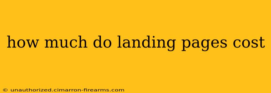 how much do landing pages cost