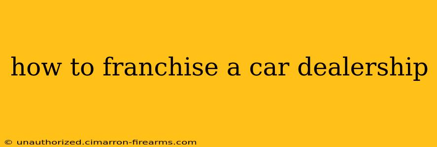 how to franchise a car dealership