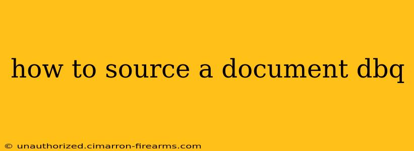 how to source a document dbq