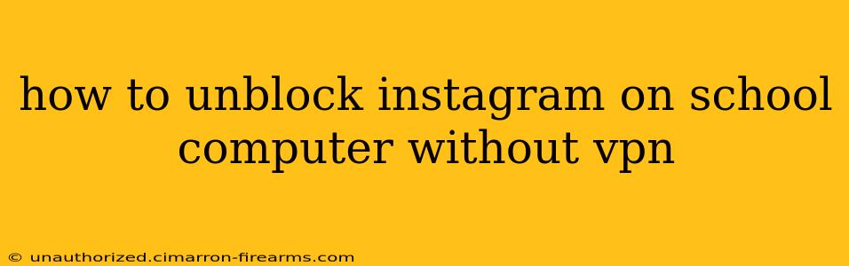 how to unblock instagram on school computer without vpn