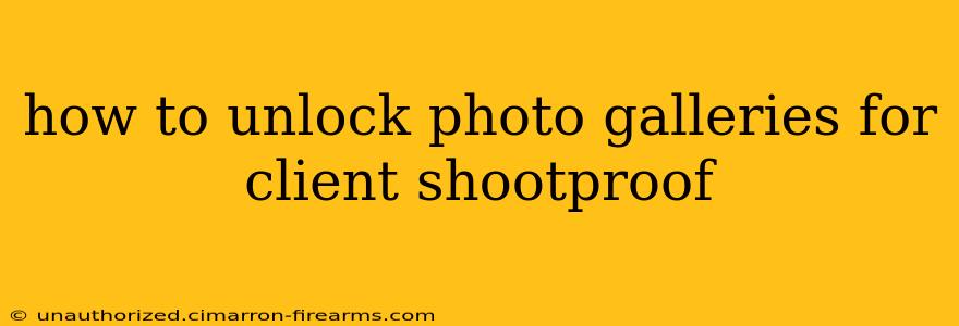 how to unlock photo galleries for client shootproof