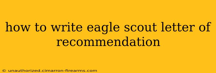 how to write eagle scout letter of recommendation