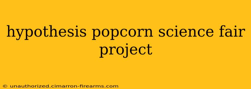 hypothesis popcorn science fair project