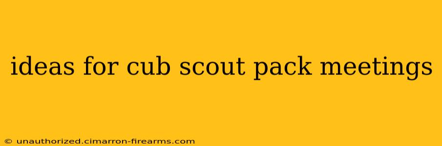 ideas for cub scout pack meetings