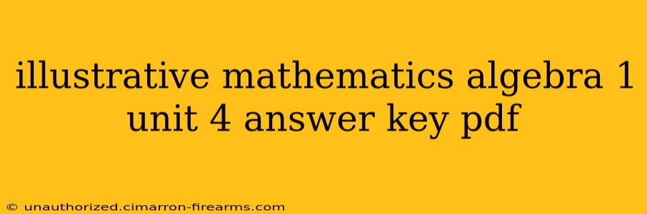 illustrative mathematics algebra 1 unit 4 answer key pdf