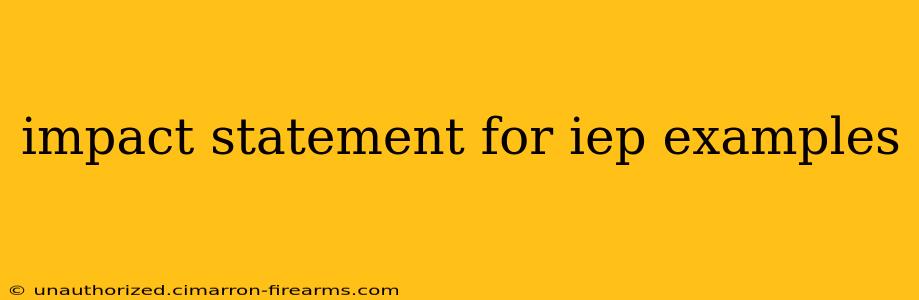 impact statement for iep examples