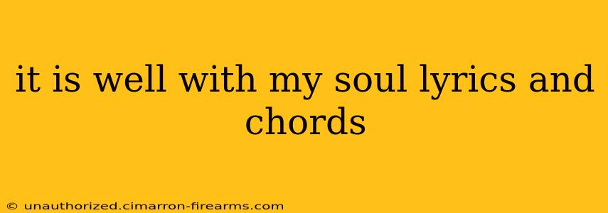 it is well with my soul lyrics and chords