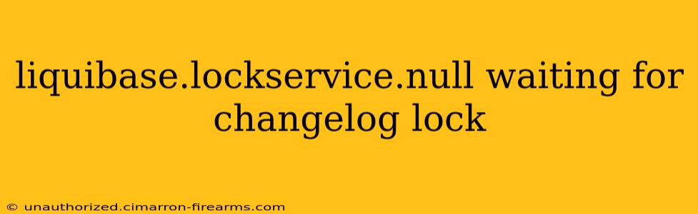 liquibase.lockservice.null waiting for changelog lock