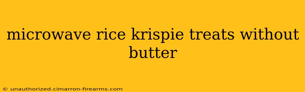 microwave rice krispie treats without butter