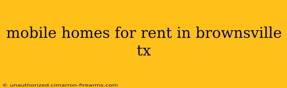 mobile homes for rent in brownsville tx