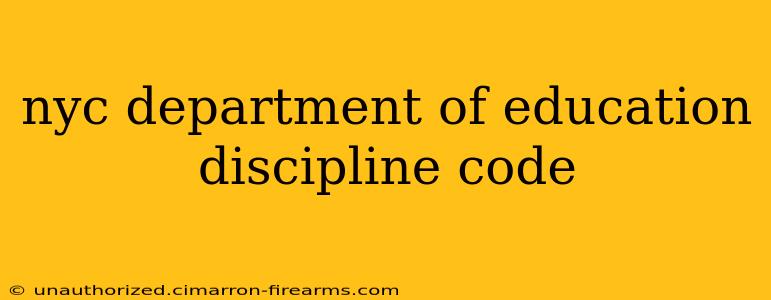 nyc department of education discipline code