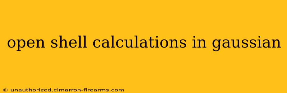 open shell calculations in gaussian