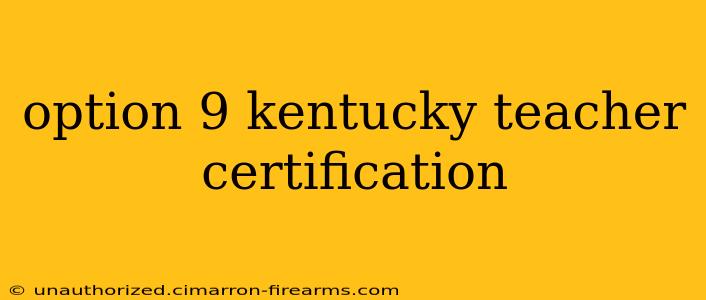 option 9 kentucky teacher certification