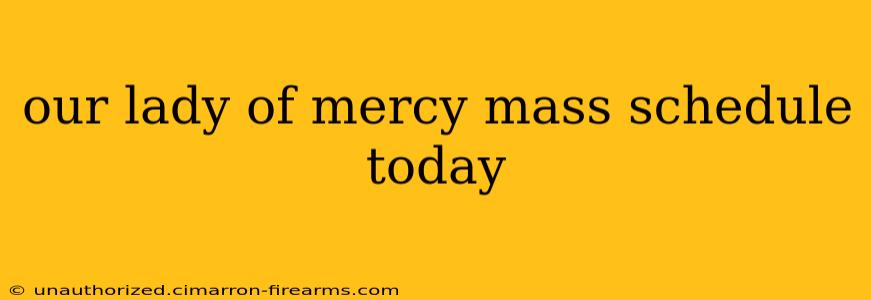 our lady of mercy mass schedule today