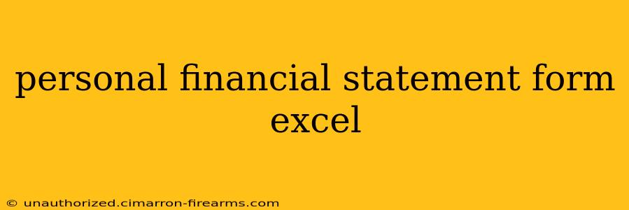 personal financial statement form excel