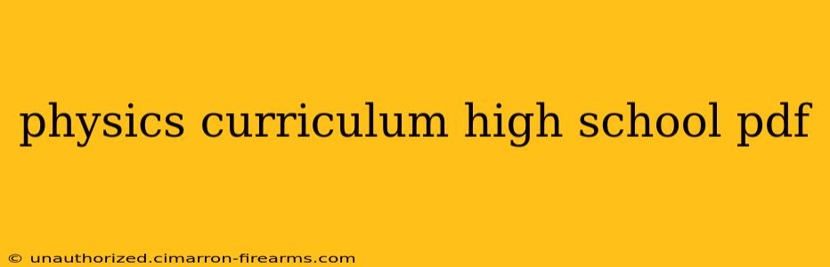 physics curriculum high school pdf