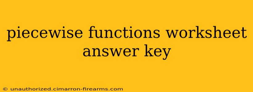 piecewise functions worksheet answer key