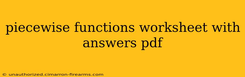 piecewise functions worksheet with answers pdf