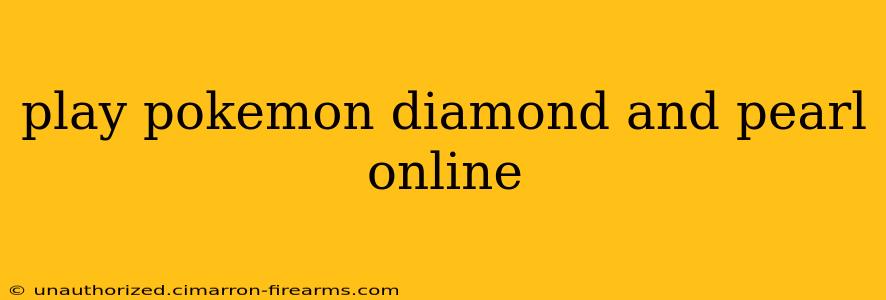 play pokemon diamond and pearl online