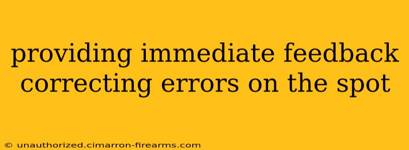 providing immediate feedback correcting errors on the spot