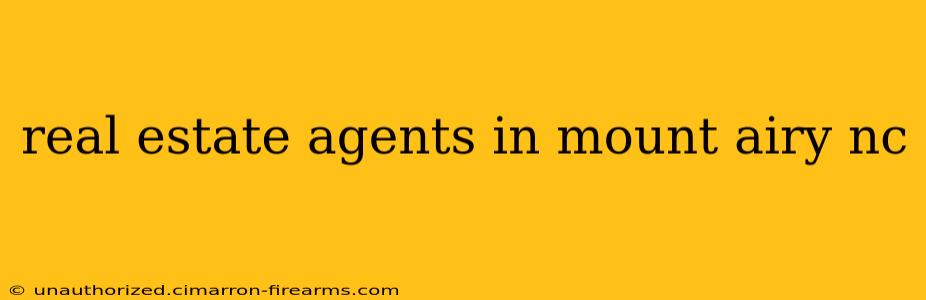 real estate agents in mount airy nc