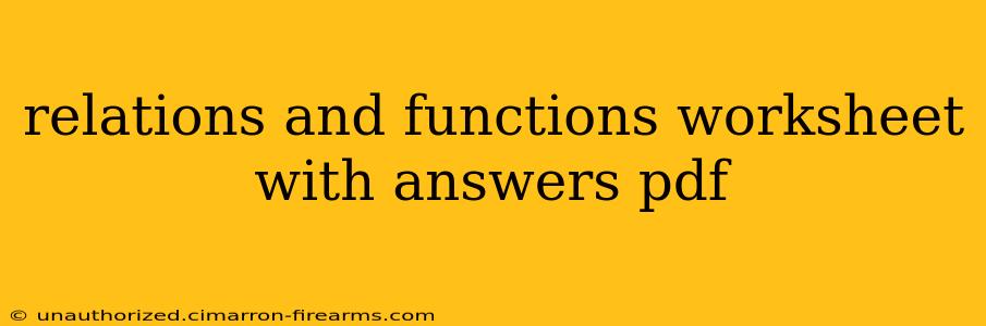 relations and functions worksheet with answers pdf