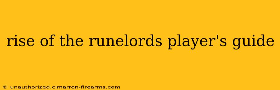 rise of the runelords player's guide