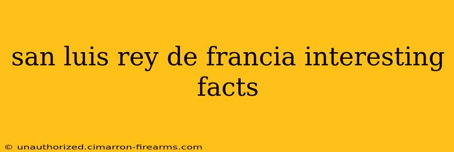 san luis rey de francia interesting facts