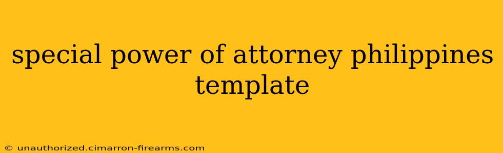 special power of attorney philippines template