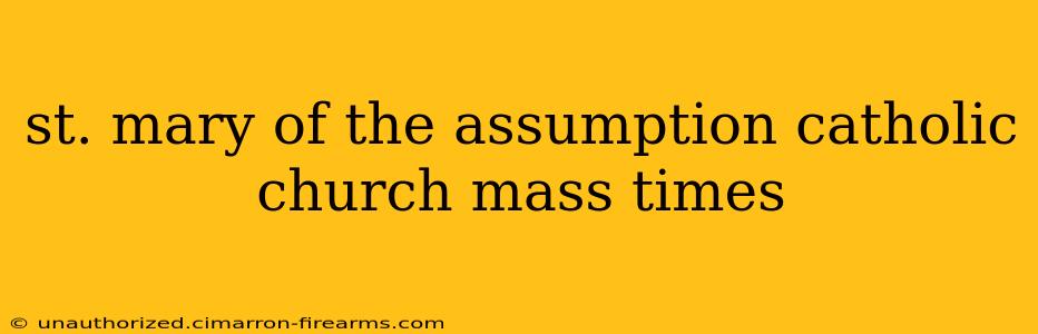 st. mary of the assumption catholic church mass times