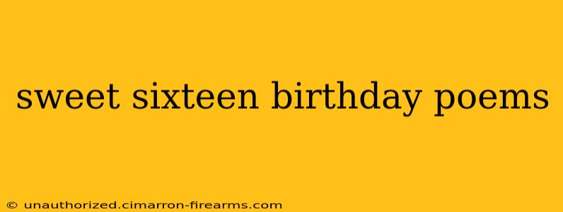 sweet sixteen birthday poems