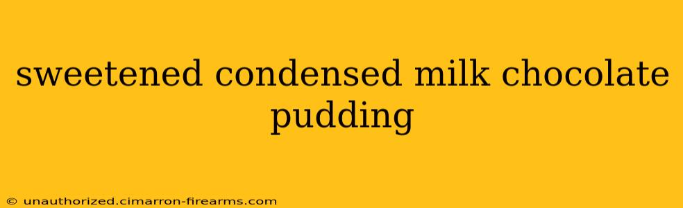 sweetened condensed milk chocolate pudding