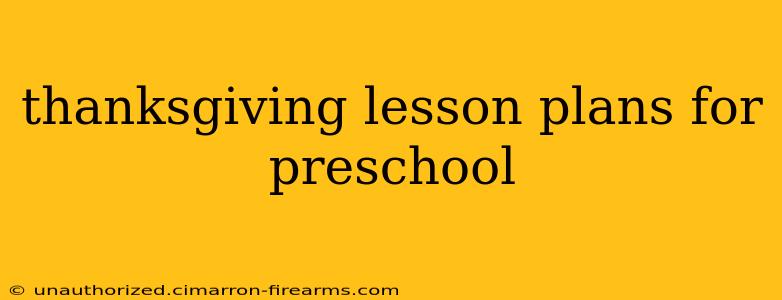 thanksgiving lesson plans for preschool