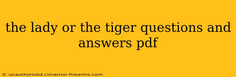 the lady or the tiger questions and answers pdf