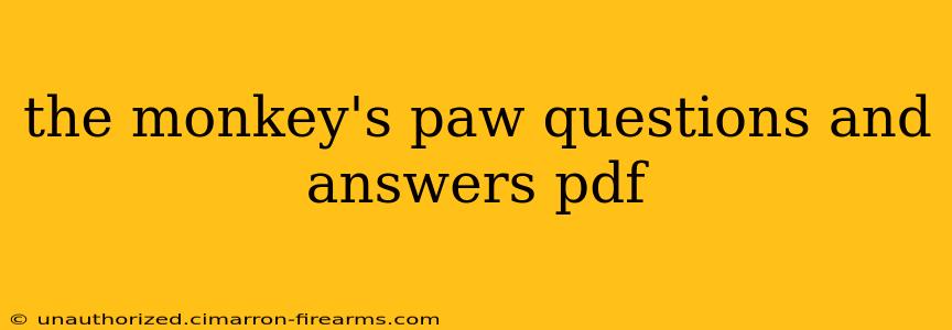 the monkey's paw questions and answers pdf