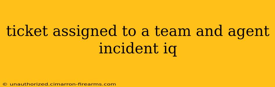 ticket assigned to a team and agent incident iq