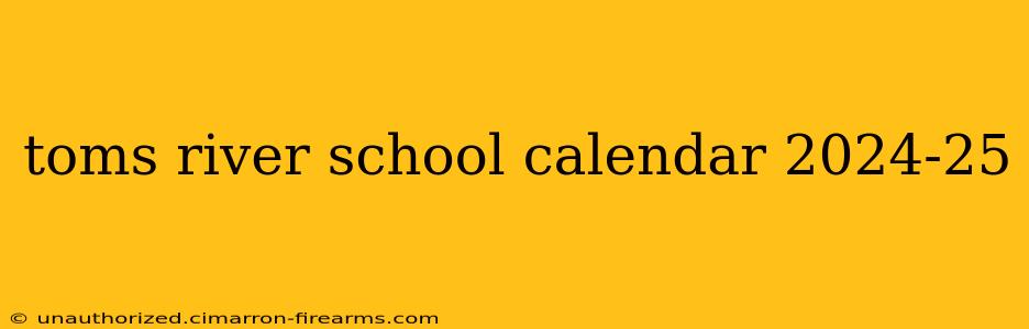 toms river school calendar 2024-25