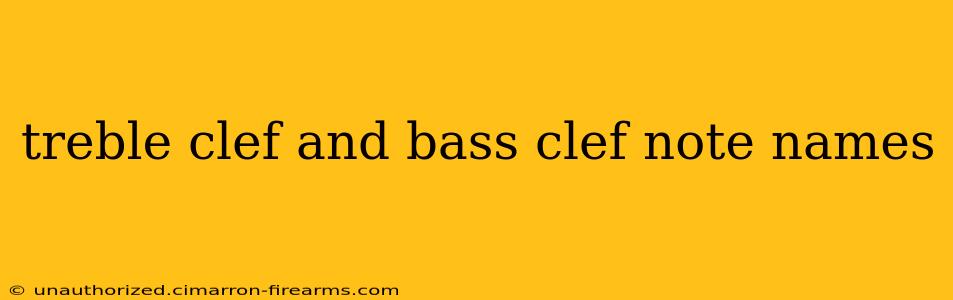 treble clef and bass clef note names