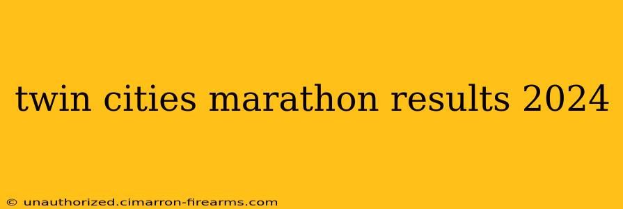 twin cities marathon results 2024