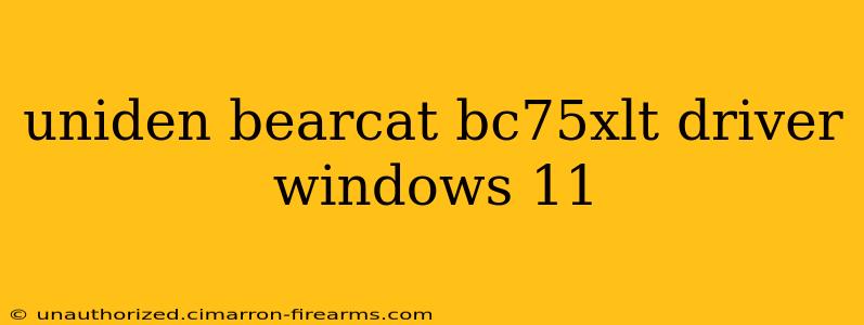 uniden bearcat bc75xlt driver windows 11