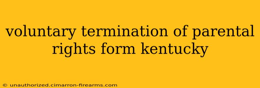 voluntary termination of parental rights form kentucky