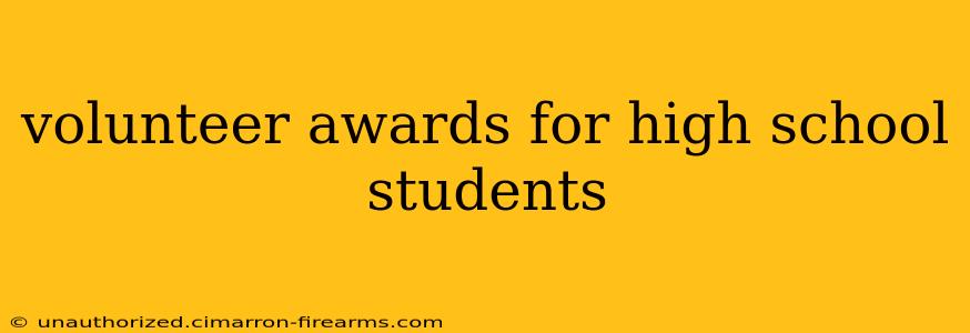 volunteer awards for high school students