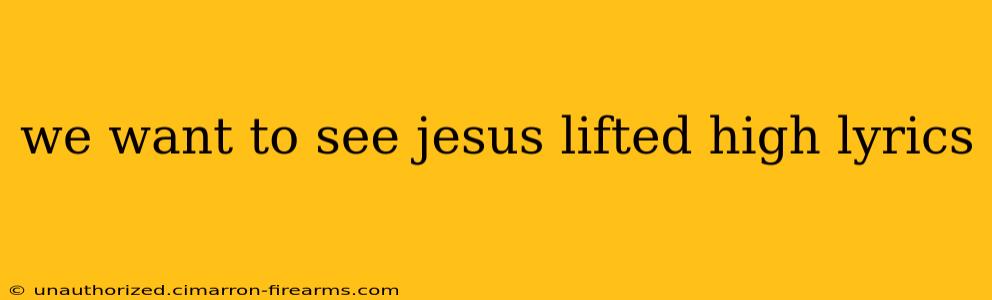 we want to see jesus lifted high lyrics