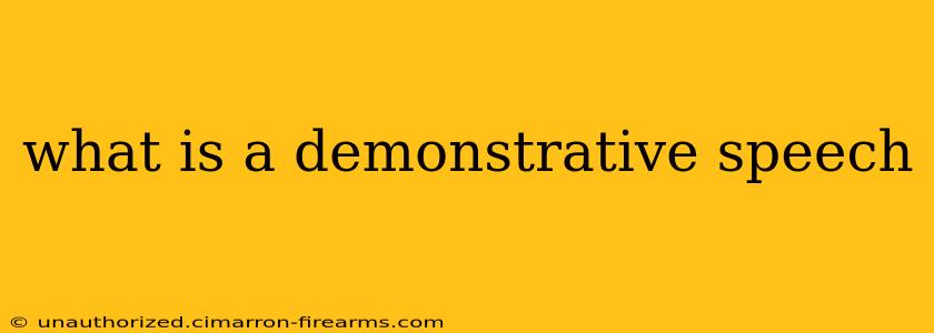 what is a demonstrative speech