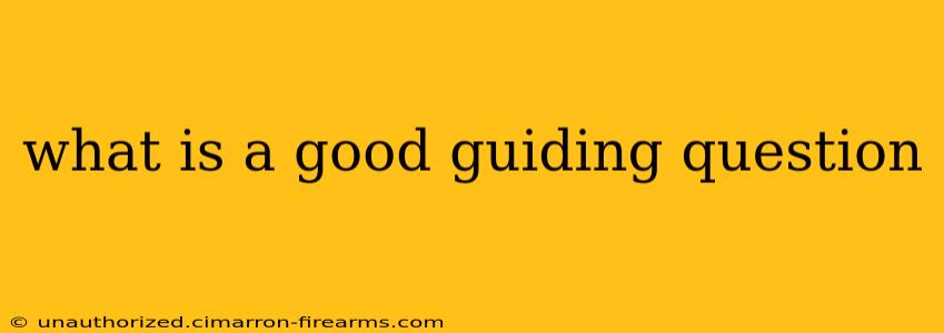 what is a good guiding question